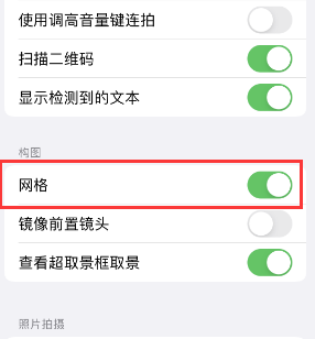 泗县苹果手机维修网点分享iPhone如何开启九宫格构图功能 